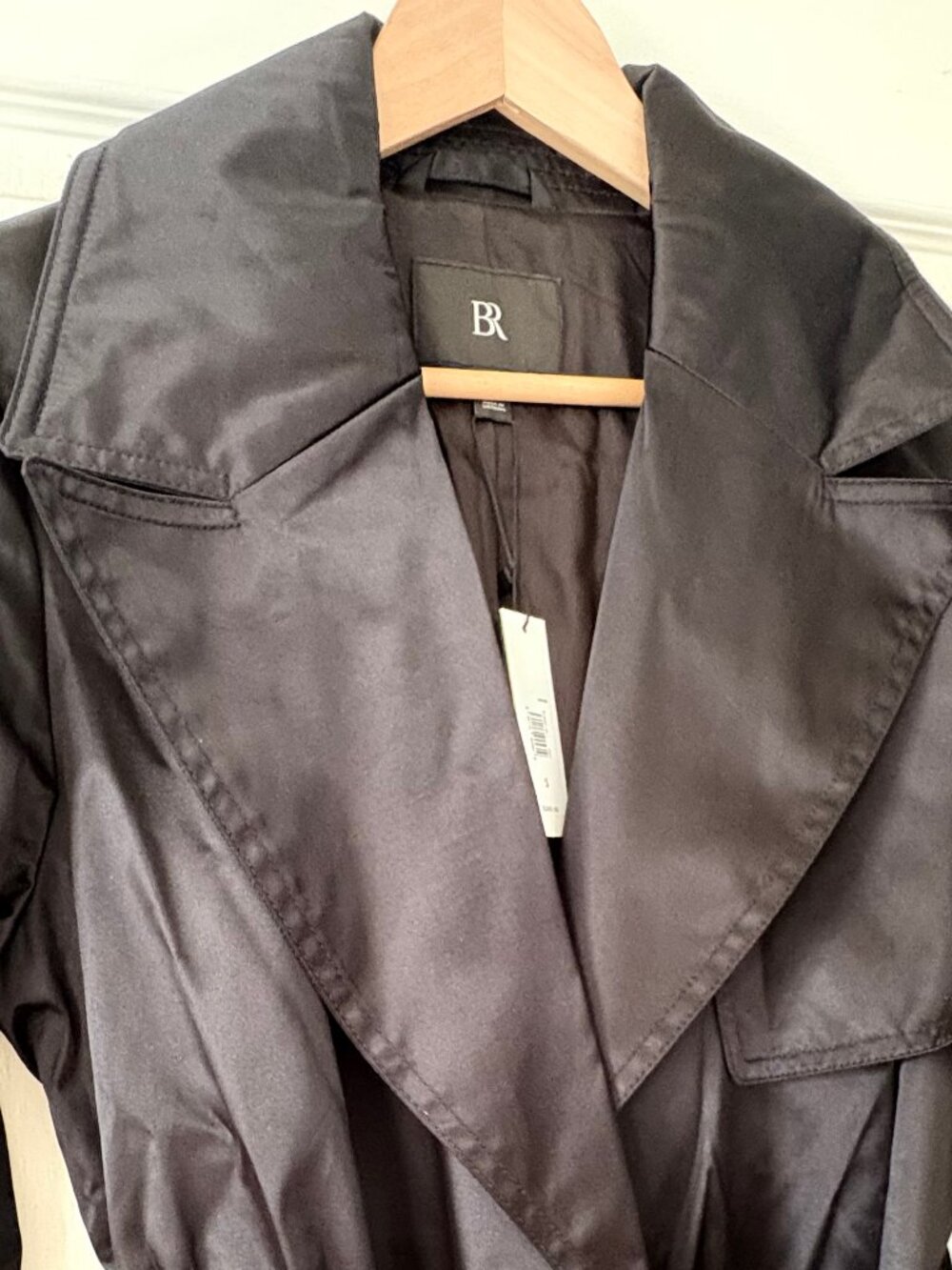 NWT Banana Republic Maja Satin Trench Coat in Black. Size S. - Picture 9 of 9